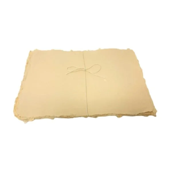 Cotton Rag Paper Beige Deckled Edge A4 Set
