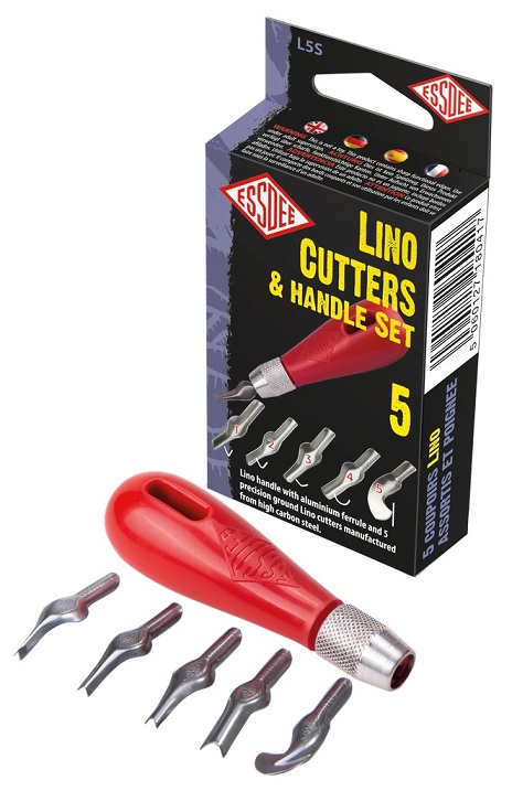 Lino Cutters Handle Set 5 cutters styles