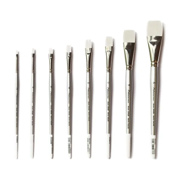 NEHARA PREMIUM WHITE TAKLON Flat Brush Snow 2002T