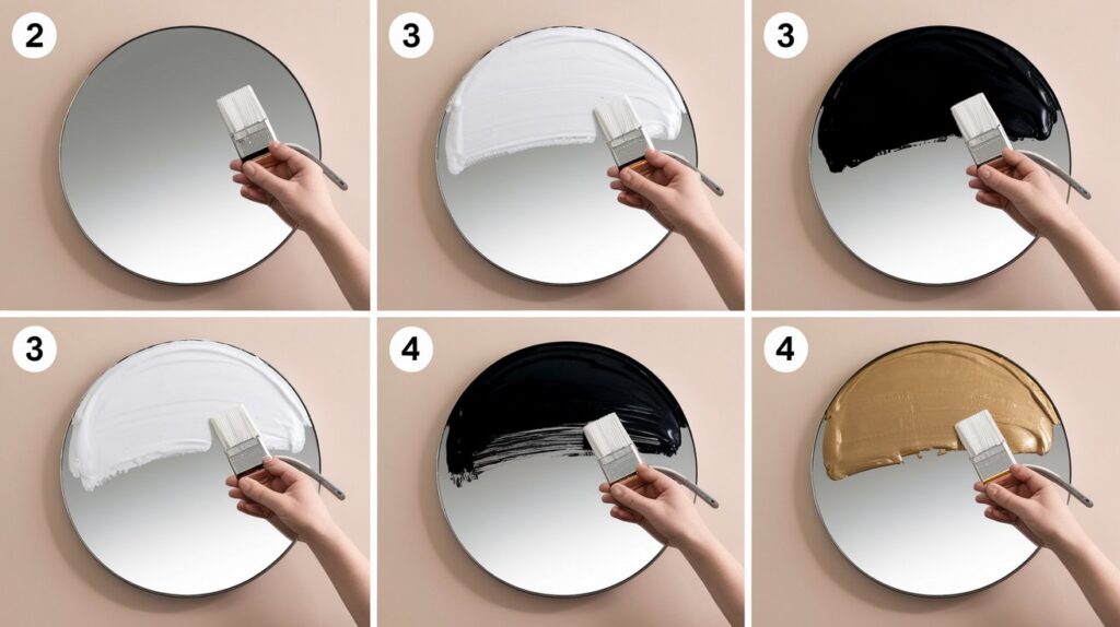 step by step guide to using acrylic paint on mirrors