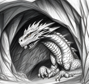 cave grawing dragon art