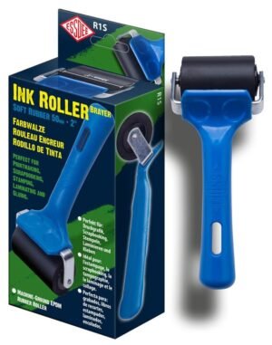 Soft Rubber Ink Roller/Brayer (50mm - Blue Handle)