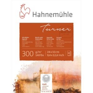 Turner - Mould-Made Watercolor Board 300 Gsm Matt, Cold Pressed, 24x32 Cm, 10 Sheets Block