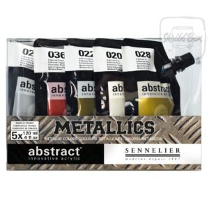 Set Of 5 X 120ml - Sennelier Abstract Innovative Acrylic Heavy Body Metallics