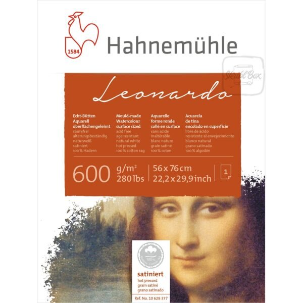 Leonardo HotPressed 600gsm 100% Cotton 56x76 Cm - Hahnemuhle