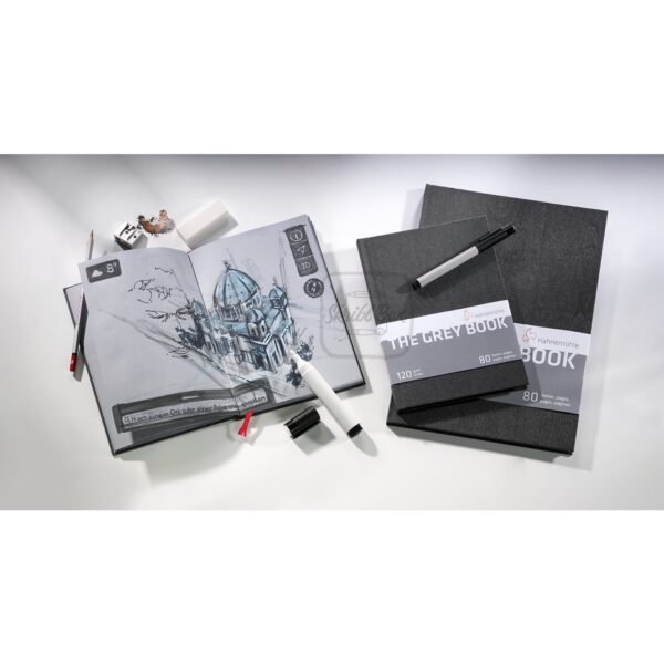 The Grey Book 120 Gsm 40 Sheets A4 Sized Light-Grey Toned Sketch Book - Hahnemühle - Image 4