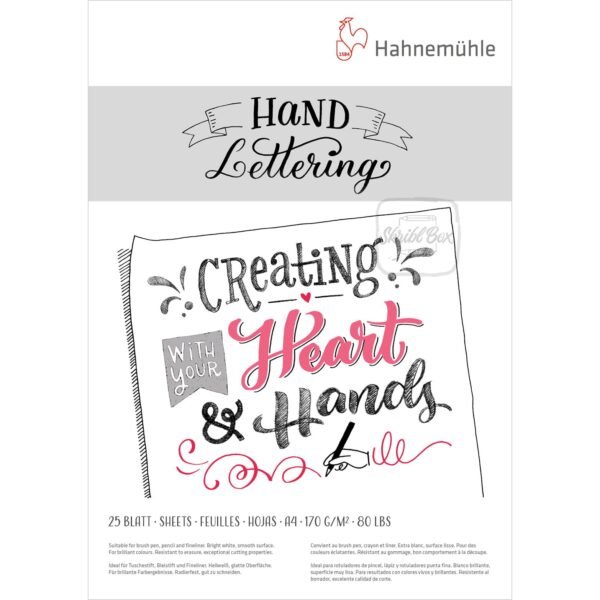Hand Lettering 170 Gsm 25 Sheets A4 Sized Block - Hahnemühle