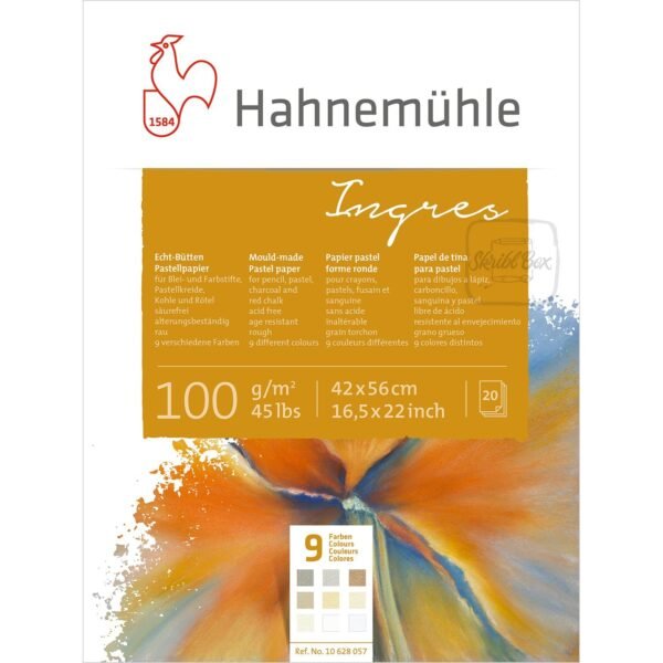 Mould-Made Ingres For Pastel 9 Colors 100 Gsm 20 Sheets 42x56 Cm Pad - Hahnemühle