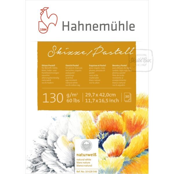 Sketch/Pastel 130 Gsm 100% Rag 30 Sheets A3 Sized Pad - Hahnemühle