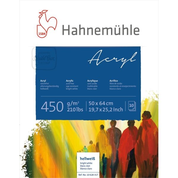 Acrylic Paint Board 450 Gsm, Linen Texture, Satin Finish, White Color, 50x65 Cm Sheets - Hahnemühle