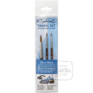 Raphael Travel Set Pack Of 3 Precision Mini Brushes (Round Size, Round Size , Flat Size)