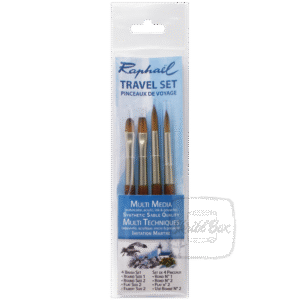 Raphael Travel Set Pack Of 4 Precision Mini Brushes (Round Size , Round Size , Flat Size , Filbert Size )