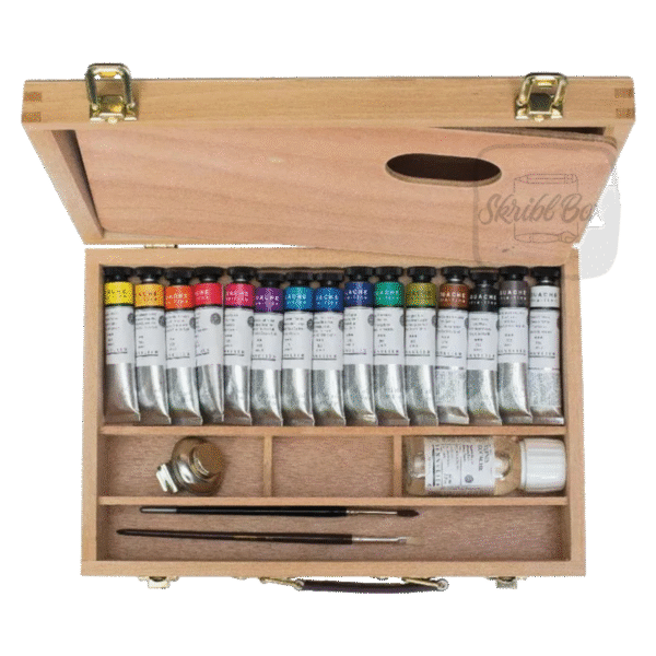 Gouache Wooden Set 15 Colors With Accessories - Sennelier