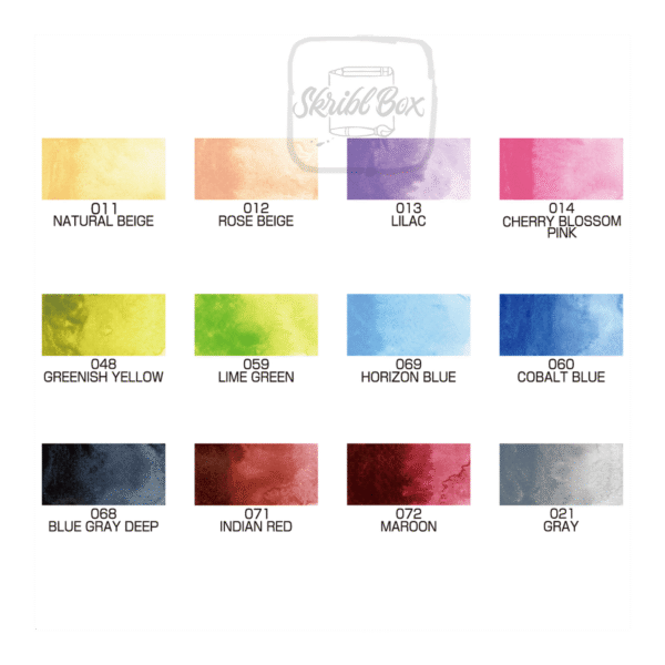 Gansai Tambi Watercolor 12 Color Set - Kuretake - Image 3