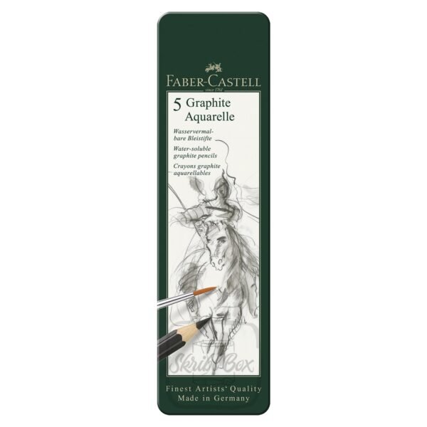 Graphite Aquarelle Tin Of 5 Watersoluble Graphite Pencils (HB, 2B, 4B,6B, 8B)
