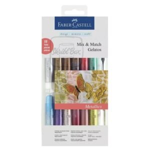 Gelatos Water Soluble Crayons Metallic Tones - 15 Pcs Multi Surface - Faber-Castell