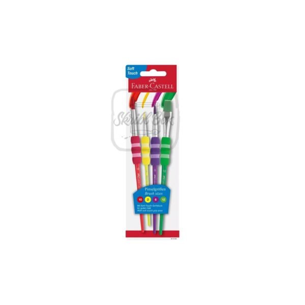 Grip Paint Brushes, Blister Of 4 Pcs - Faber- Castell