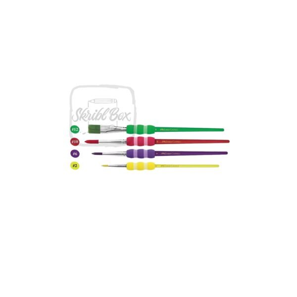 Grip Paint Brushes, Blister Of 4 Pcs - Faber- Castell - Image 2