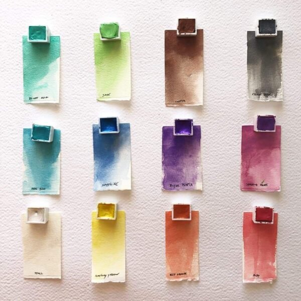 Etchr Pearlescent Watercolours: Versatile Or Golden 12 Half Pan Set - Image 2