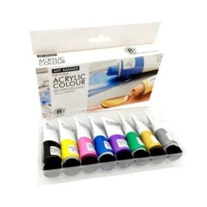 Set of 8 Metallic Acrylic Colors, Each 22ml in Size.