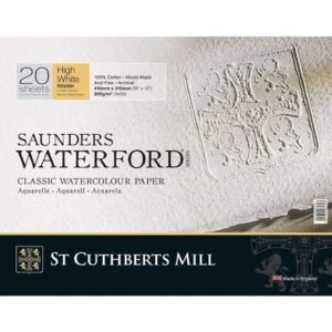 Saunders Waterford Bloc Cold Pressed High White 300gsm 41 X 31 Cm - 16X13IN