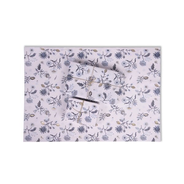 Designer Gift Wrap – Blue Floral Design – Navy Blue And Sky Blue Flower Prints - BLUECAT PAPER - Image 2