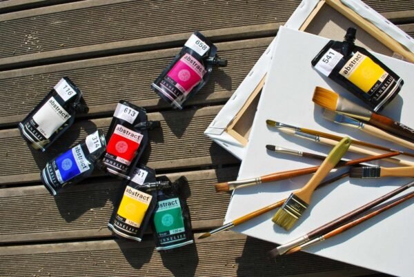 Set Of 5 X 120ml - Sennelier Abstract Acrylic Heavy Body Primary Colors - Image 3