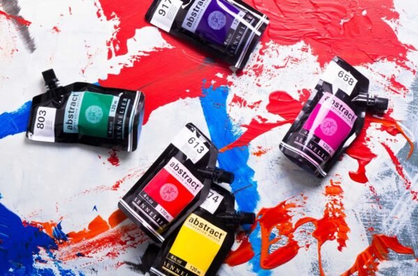 Set Of 5 X 120ml - Sennelier Abstract Acrylic Heavy Body Primary Colors - Image 4