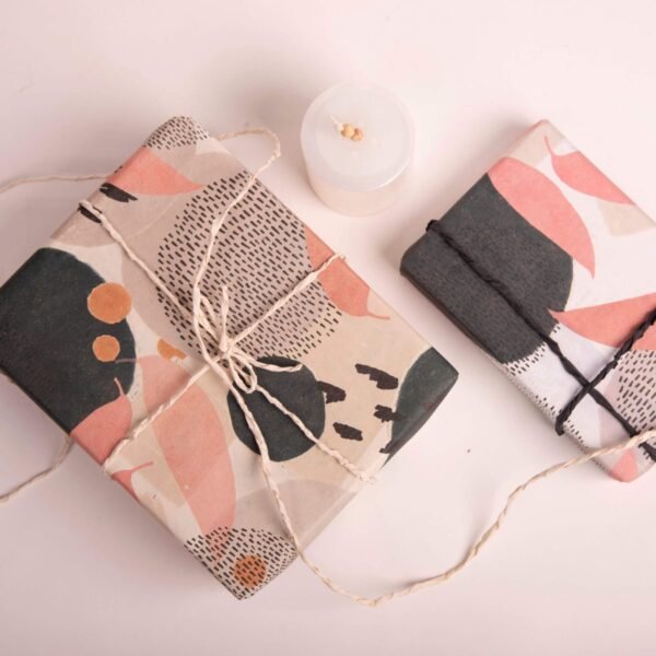BlueCat Gift Wraping Paper : Abstract Circles & Leaves for Holiday Cheer! - Image 5