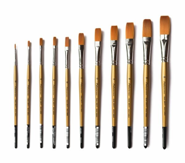 NEHARA PREMIUM Gold Flat Brushes  Series 2001T GOLD SABLE