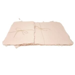 A4 Peach Cotton Rag Paper Deckled Edge Set Of 10 Sheets - 220 GSM - BLUECAT PAPER