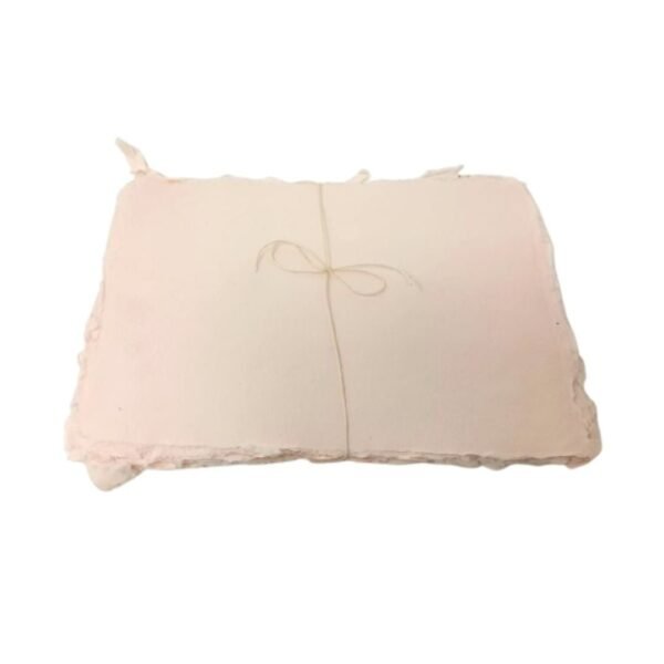 A5 Peach Cotton Rag Paper Set - 10 Sheets, 220 GSM, Deckled Edge - BLUECAT PAPER - Image 2