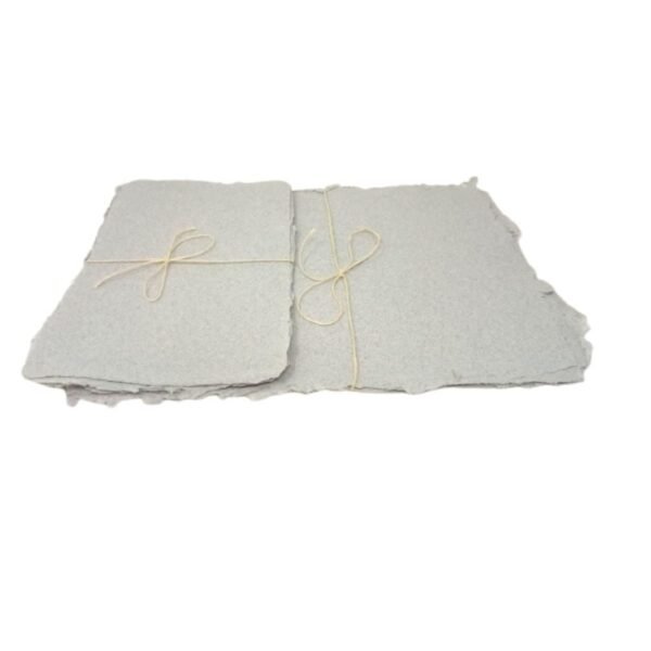 A5 Light Grey Cotton Rag Paper Set with Deckled Edge - 10 Sheets, 220 GSM - BLUECAT PAPER. - Image 2