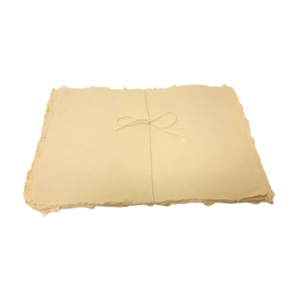 Bluecat Beige A5 Cotton Rag Paper Deckled Edge A4 Set Of 10 Sheets – 220 GSM - Image 2