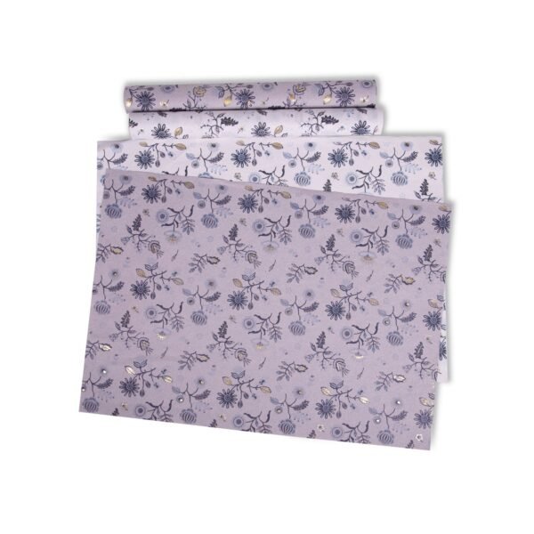 Designer Gift Wrap – Blue Floral Design – Navy Blue And Sky Blue Flower Prints - BLUECAT PAPER - Image 3