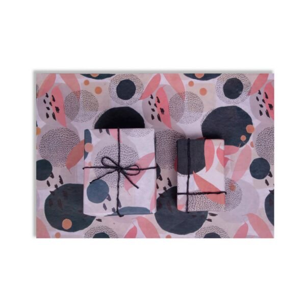BlueCat Gift Wraping Paper : Abstract Circles & Leaves for Holiday Cheer! - Image 2