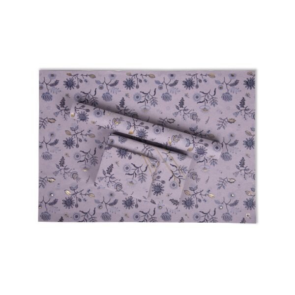 Designer Gift Wrap – Blue Floral Design – Navy Blue And Sky Blue Flower Prints - BLUECAT PAPER